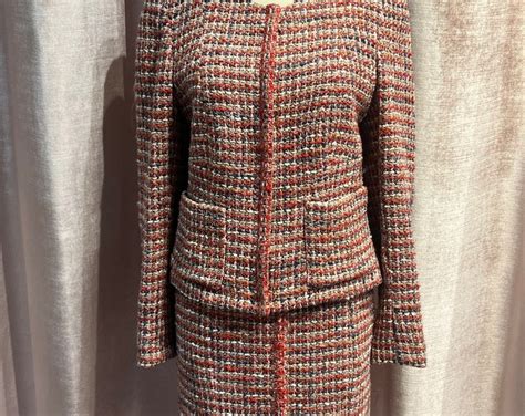 chanel suit price|vintage chanel tweed suit.